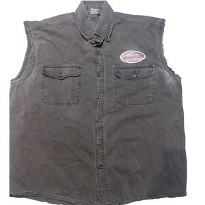 Orange County Choppers OCC Sleeveless Biker Shirt Black Cotton Vest Mens 2XL